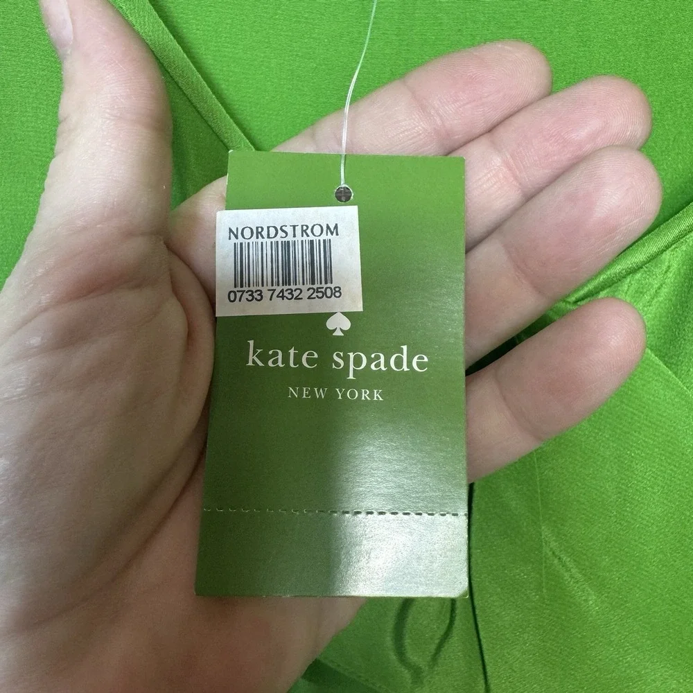 Kate Spade 100% Silk Bow Ruffle Sleeveless Blouse XS Quiet Luxury Work Preppy